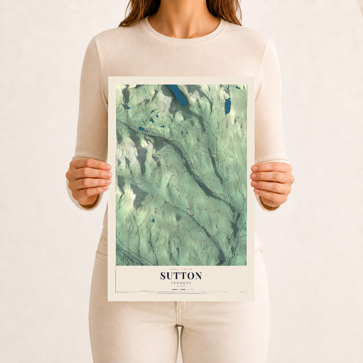 Sutton, Vermont map print - 12 x 18 archival matte print