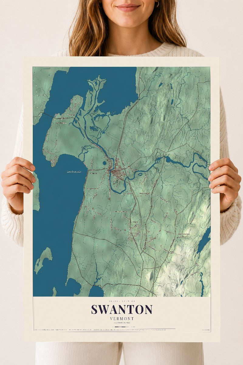 Swanton, Vermont map print - 18 x 24 archival matte print