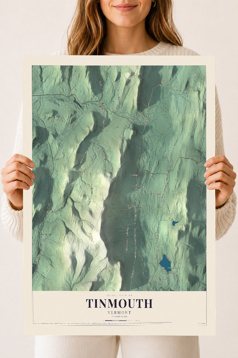 Tinmouth, Vermont map print - 18 x 24 archival matte print
