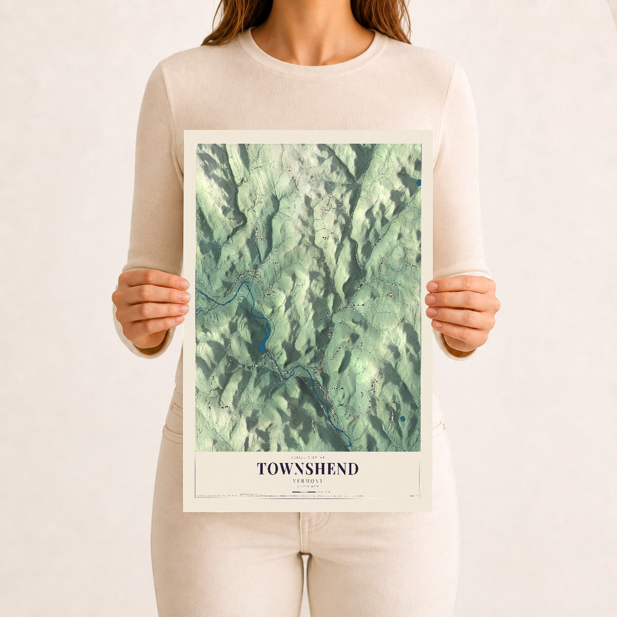 Townshend, Vermont map print - 12 x 18 archival matte print