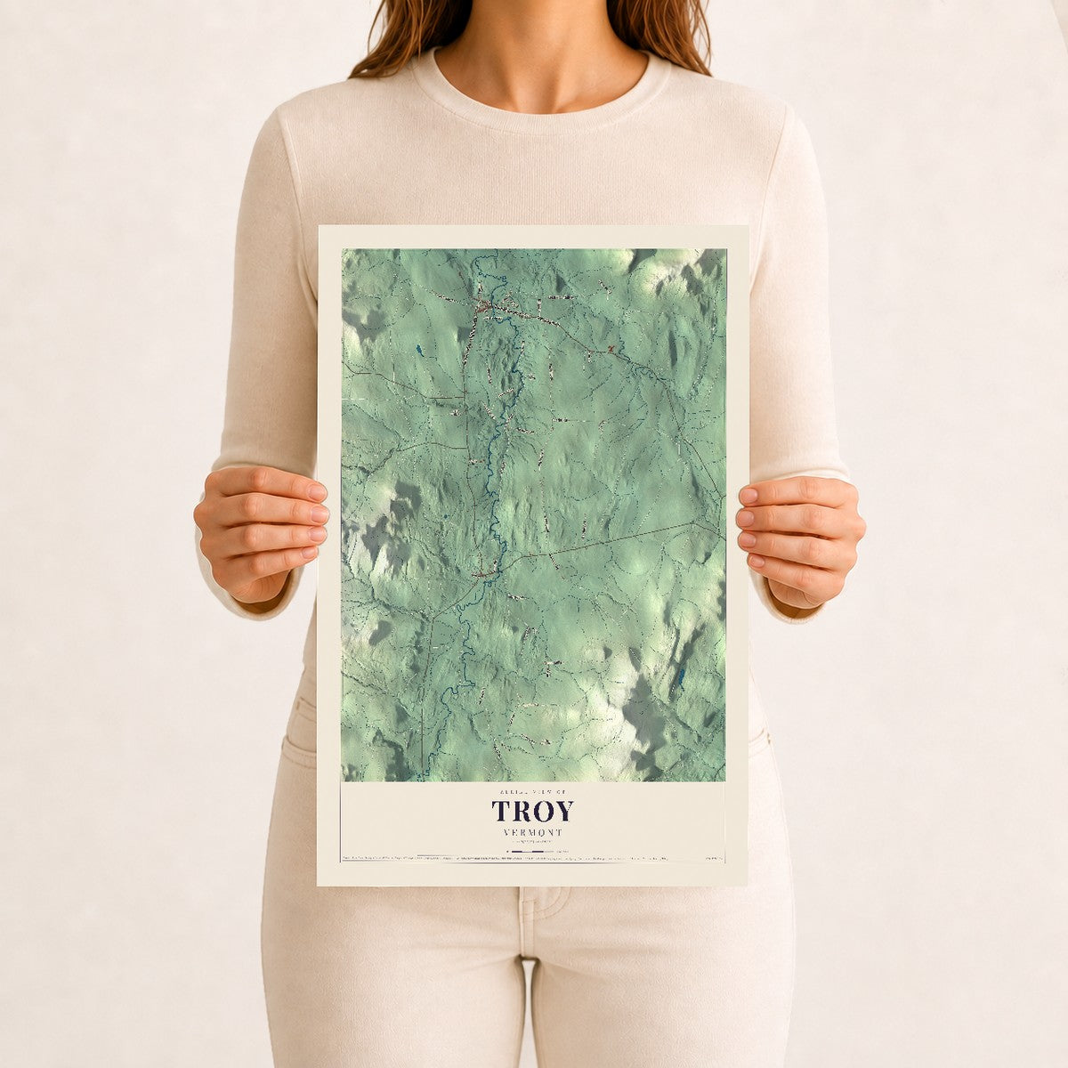 Troy, Vermont map print - 12 x 18 archival matte print