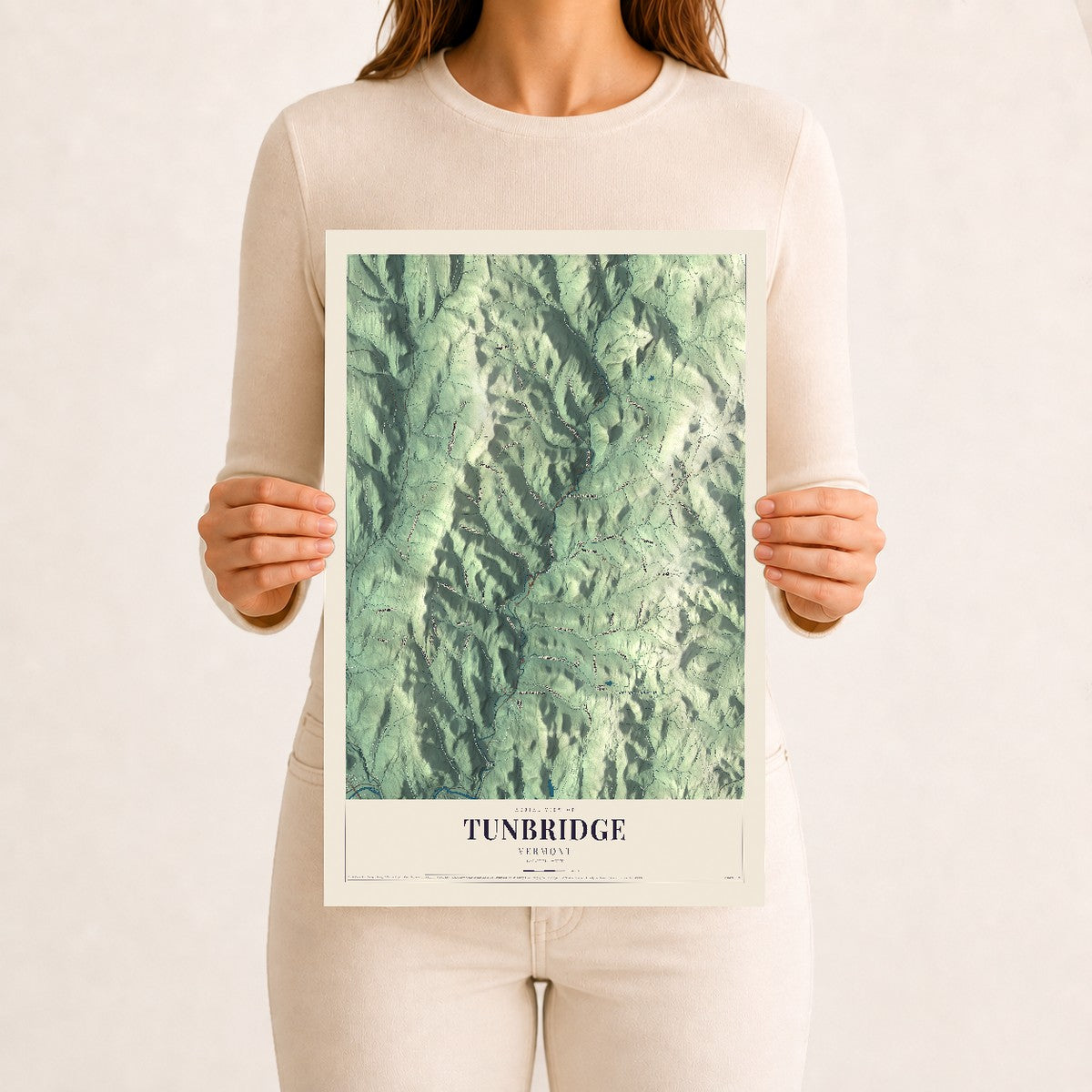 Tunbridge, Vermont map print - 12 x 18 archival matte print