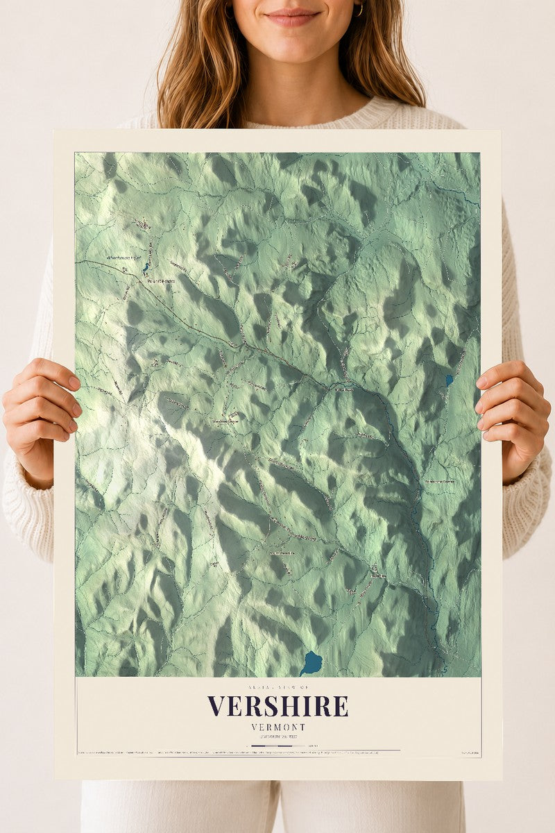 Vershire, Vermont map print - 18 x 24 archival matte print