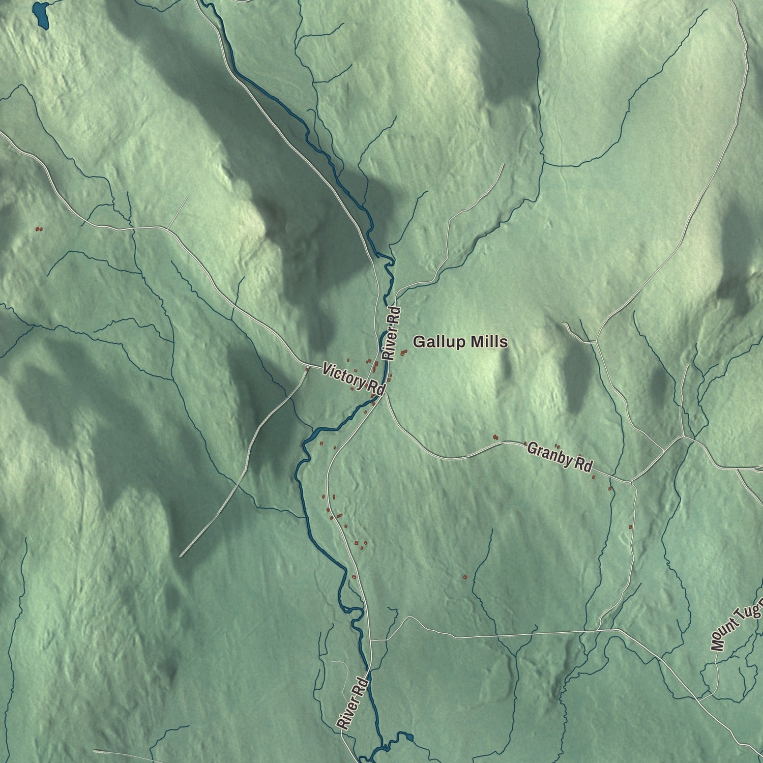 Street and neighborhood detail from the Victory, Vermont map
