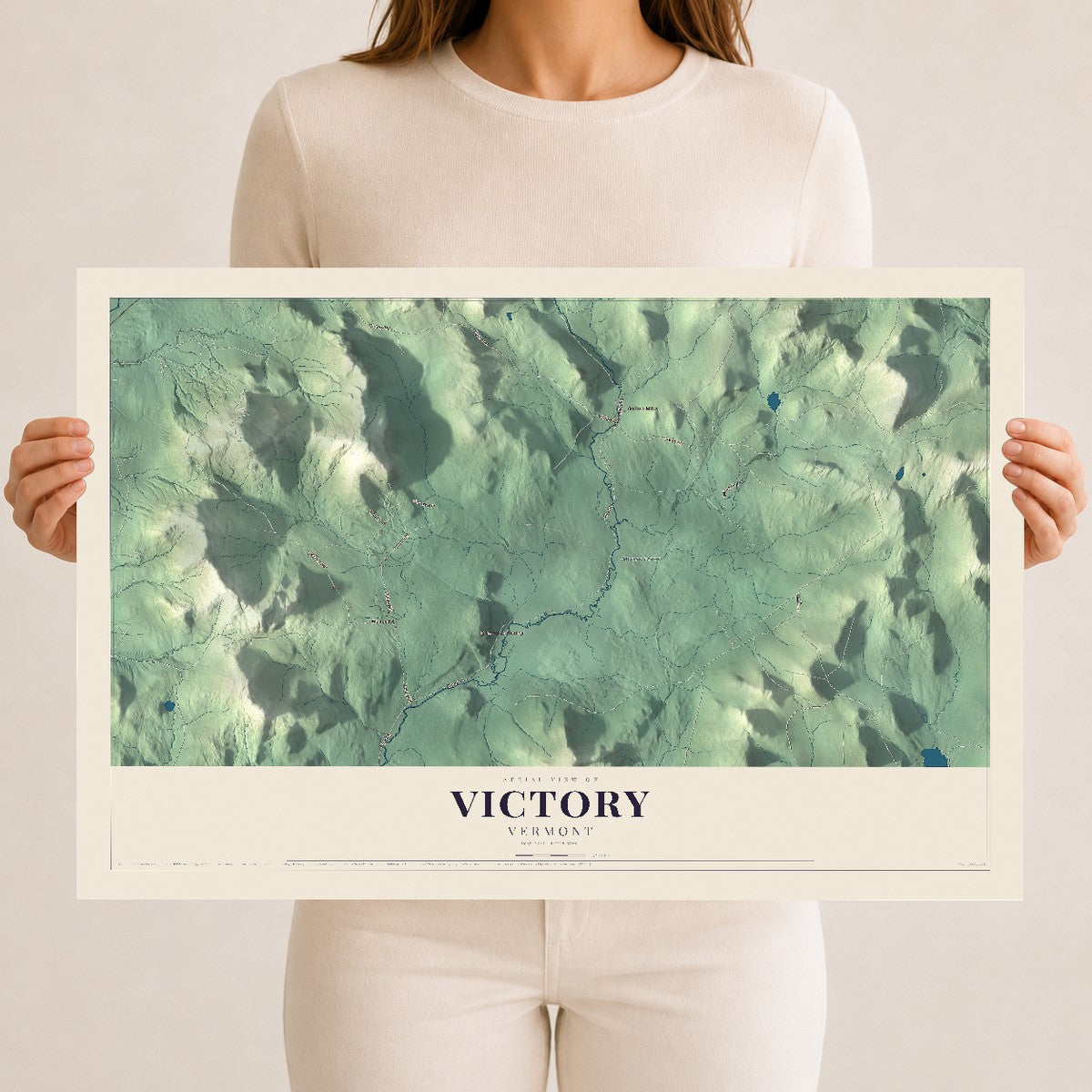 Map of Victory, Vermont, 12 x 18 inch unframed archival matte print