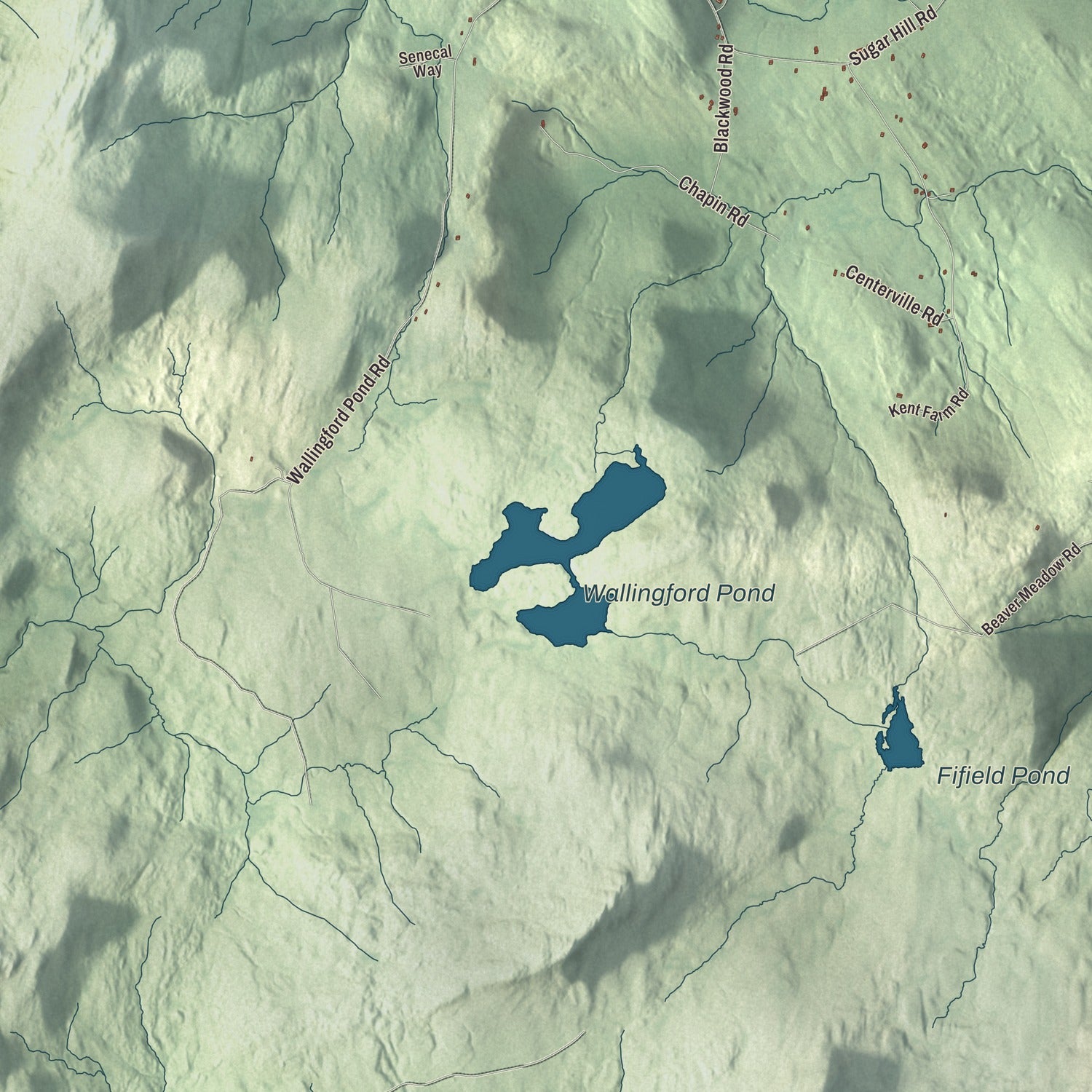 Terrain and local geography detail from the Wallingford, Vermont map