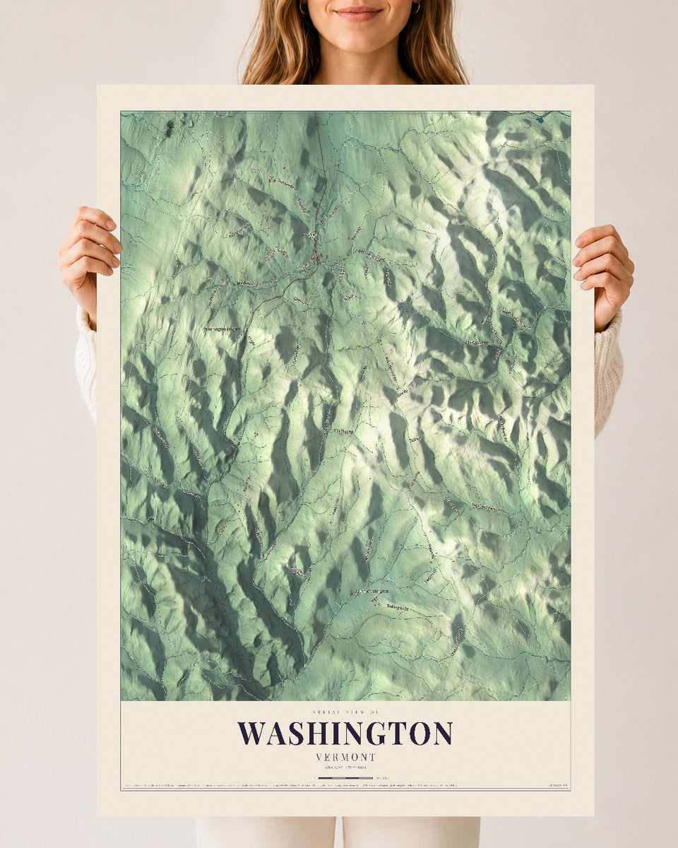 Washington, Vermont map print - 24 x 36 archival matte print