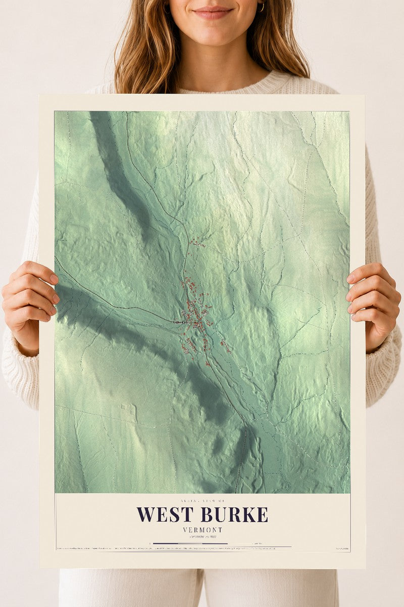 West Burke, Vermont map print - 18 x 24 archival matte print