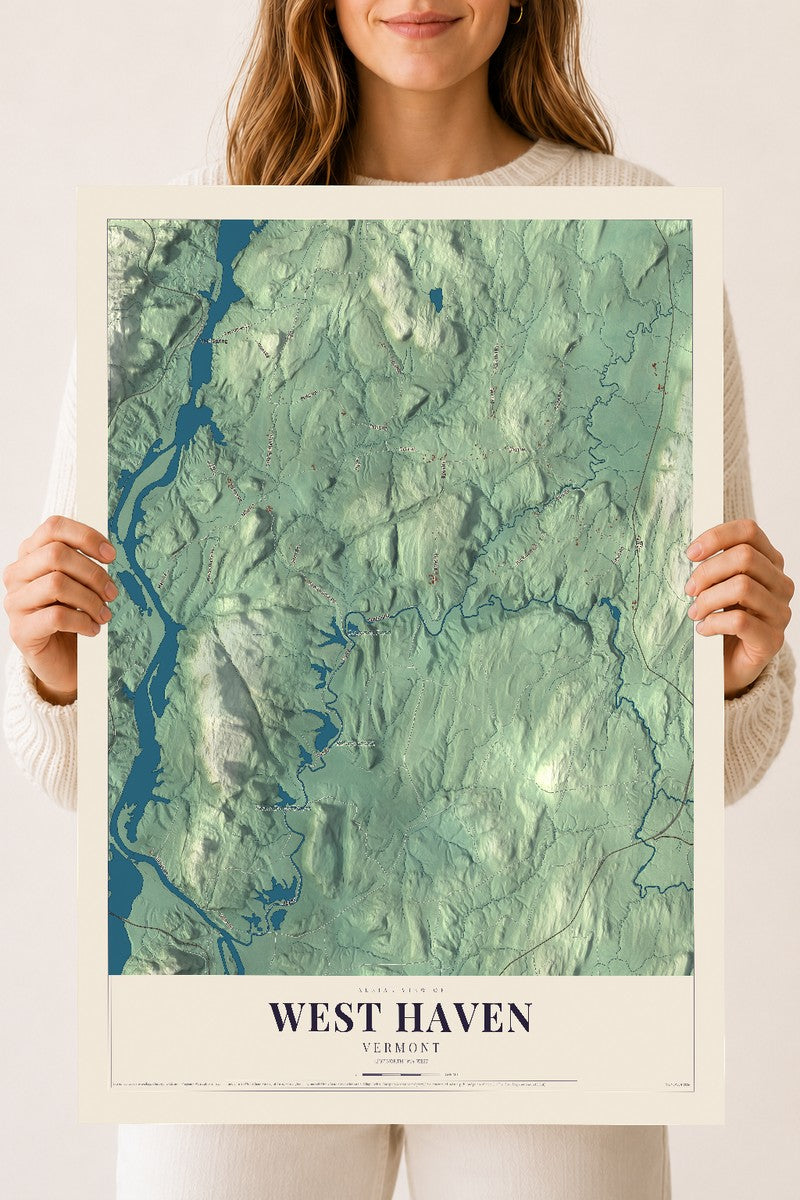 West Haven, Vermont map print - 18 x 24 archival matte print