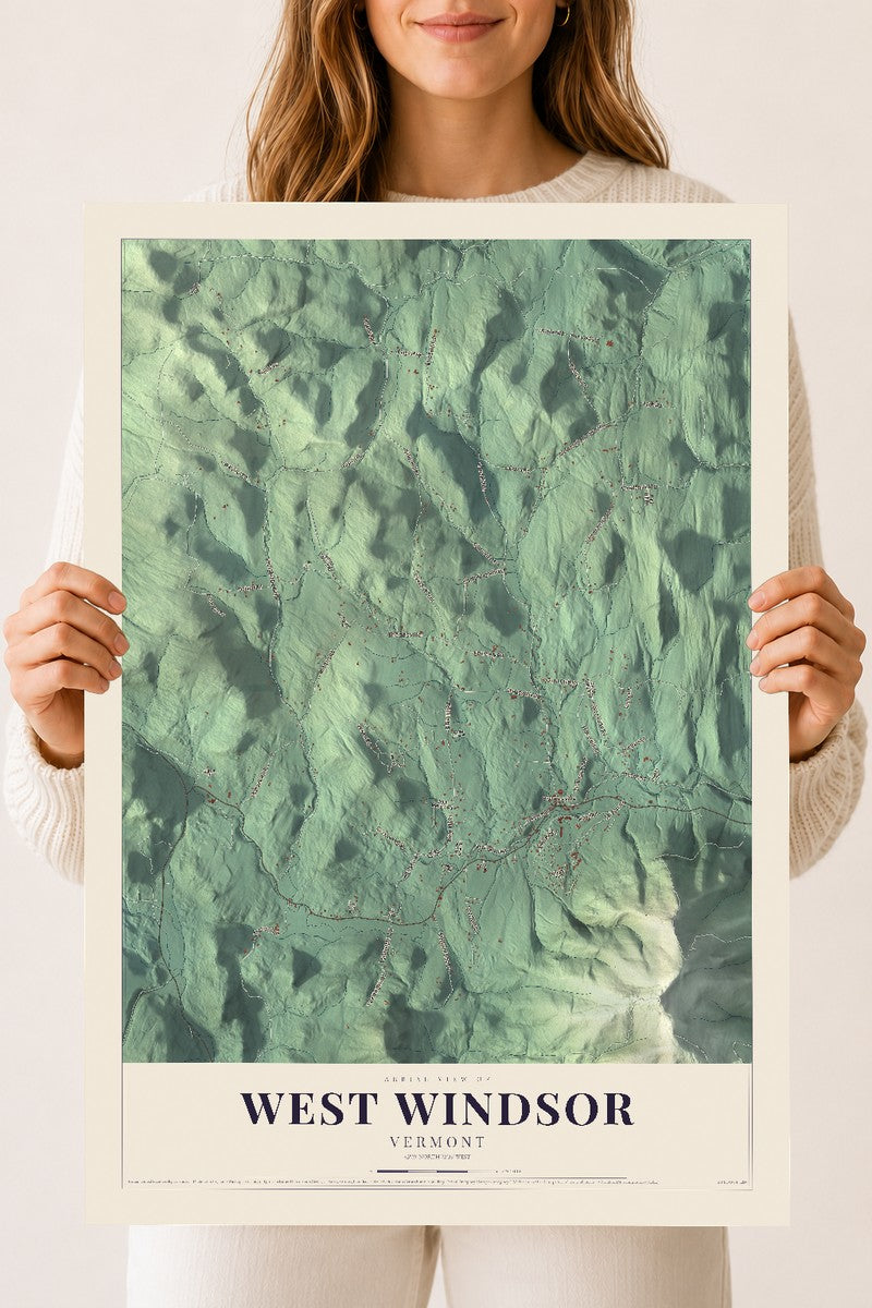 West Windsor, Vermont map print - 18 x 24 archival matte print