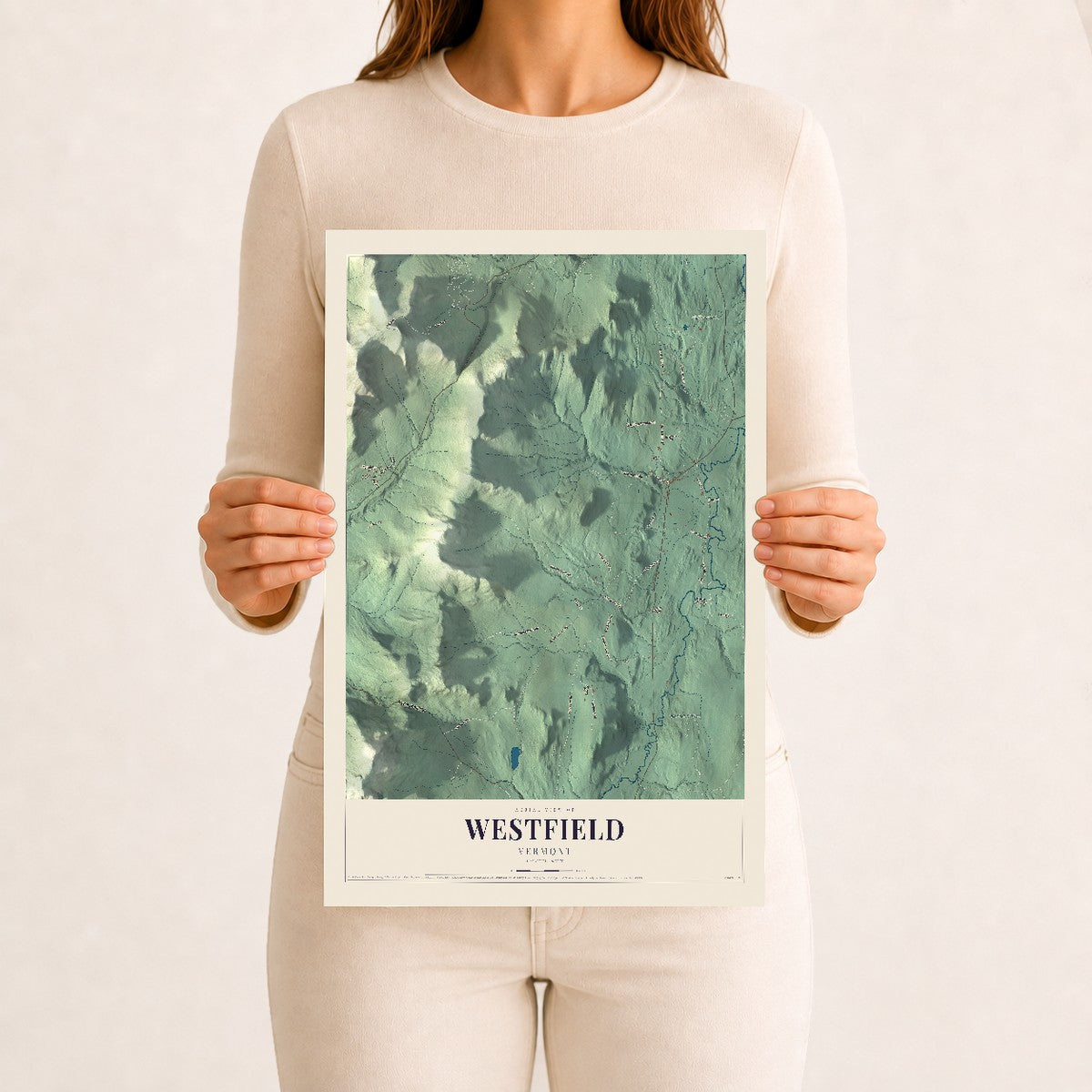 Westfield, Vermont map print - 12 x 18 archival matte print