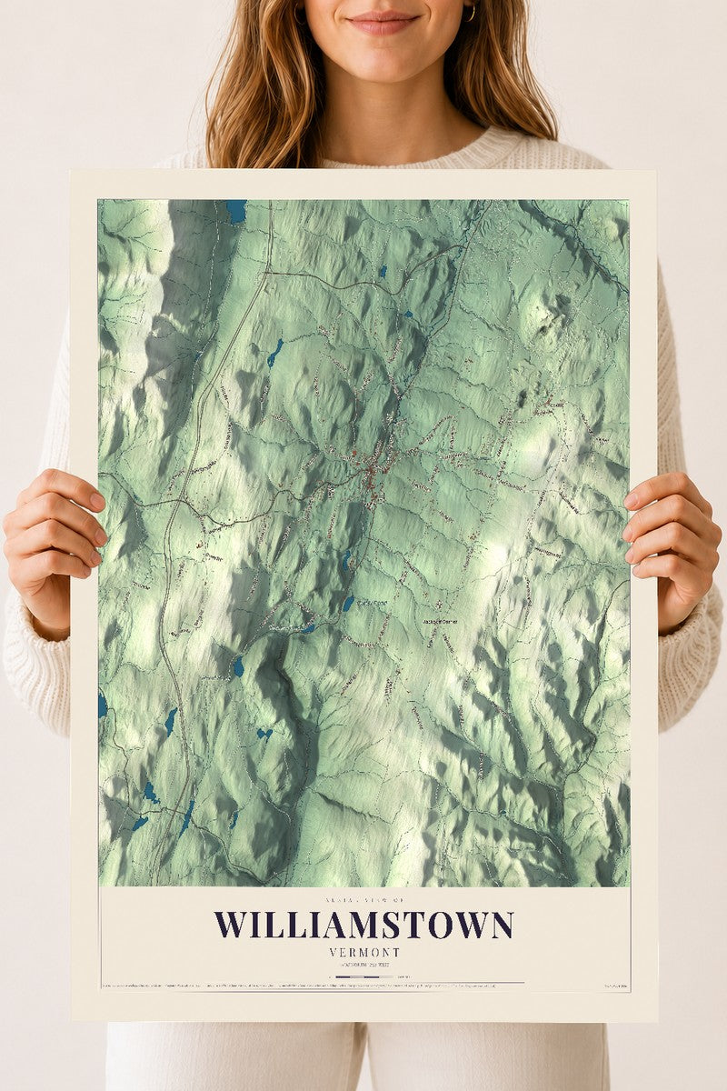 Williamstown, Vermont map print - 18 x 24 archival matte print