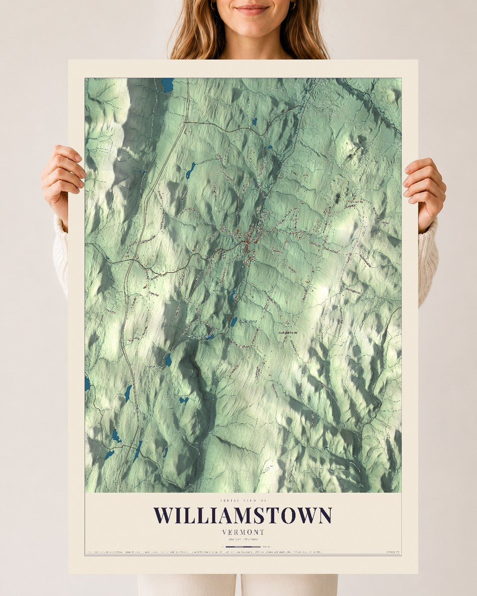 Williamstown, Vermont map print - 24 x 36 archival matte print