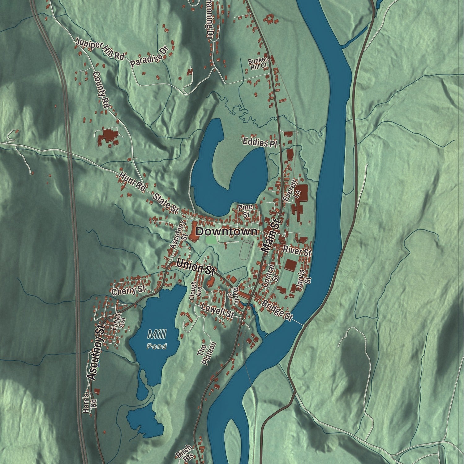 Street and neighborhood detail from the Windsor, Vermont map