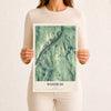 Map of Woodbury, Vermont, 12 x 18 inch unframed archival matte print