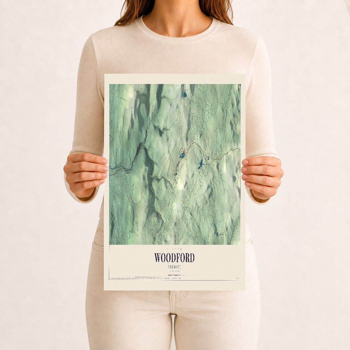 Woodford, Vermont map print - 12 x 18 archival matte print
