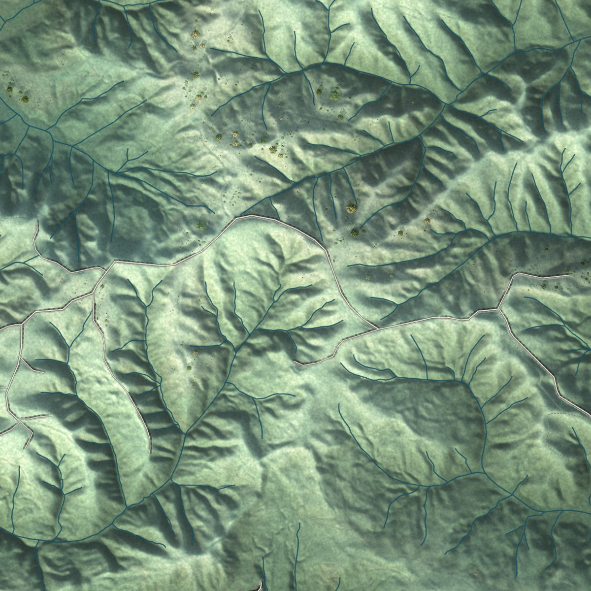 Second close-up of the map of Aberdeen, Washington print showing more streets and buildings
