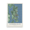 Map of Bainbridge Island, Washington, 12 x 18 inch unframed archival matte print