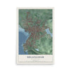 Map of Bellingham, Washington, 12 x 18 inch unframed archival matte print