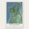 Boston Harbor, Washington map print, the full design