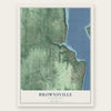 Brownsville, Washington map print, the full design