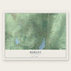 Burley, Washington map print, the full design
