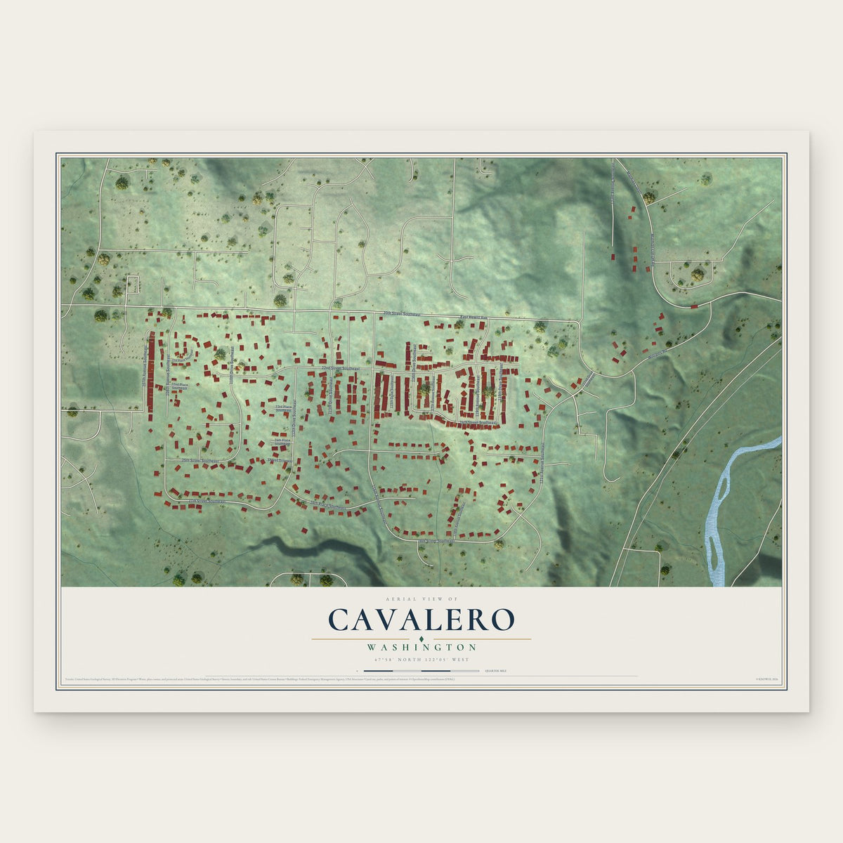Cavalero, Washington map print, the full design
