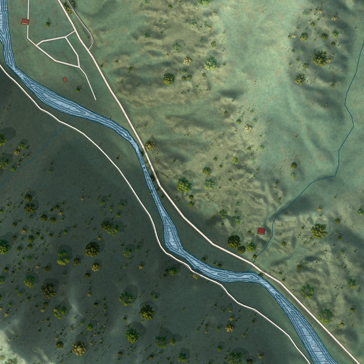 Close-up of the map of Cliffdell, Washington print showing street and building detail