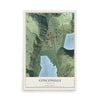 Map of Conconully, Washington, 12 x 18 inch unframed archival matte print