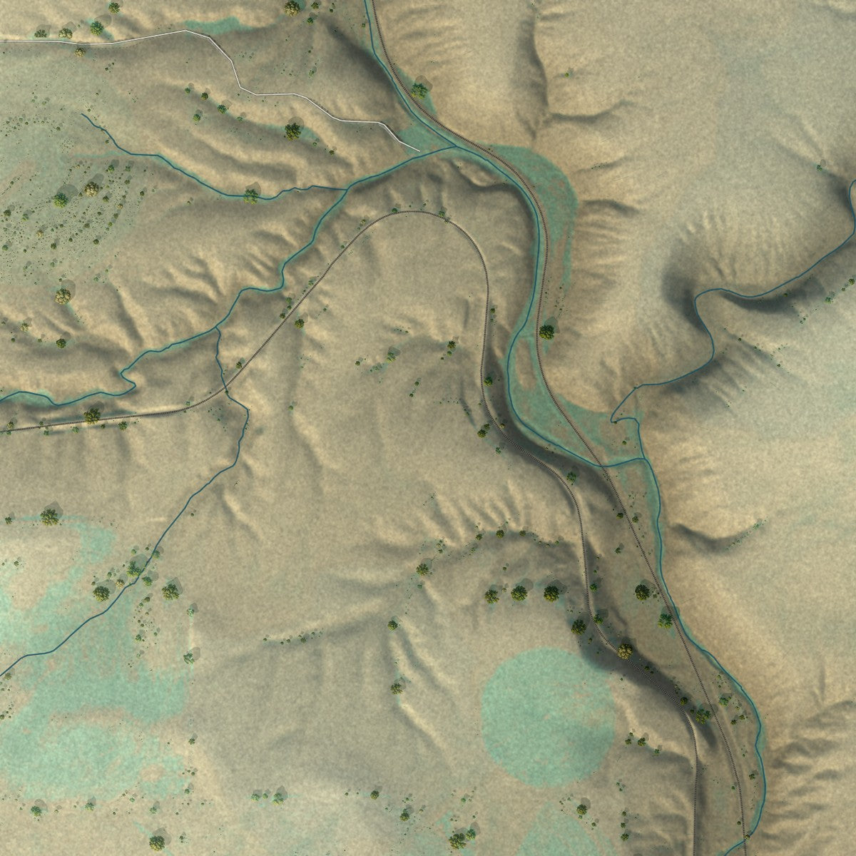 Second close-up of the map of Connell, Washington print showing more streets and buildings