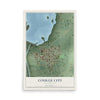 Map of Coulee City, Washington, 12 x 18 inch unframed archival matte print