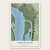 Crescent Bar, Washington map print, the full design