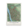 Map of East Wenatchee, Washington, 12 x 18 inch unframed archival matte print