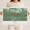 Map of Elma, Washington, 12 x 18 inch unframed archival matte print