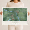 Map of Everson, Washington, 12 x 18 inch unframed archival matte print
