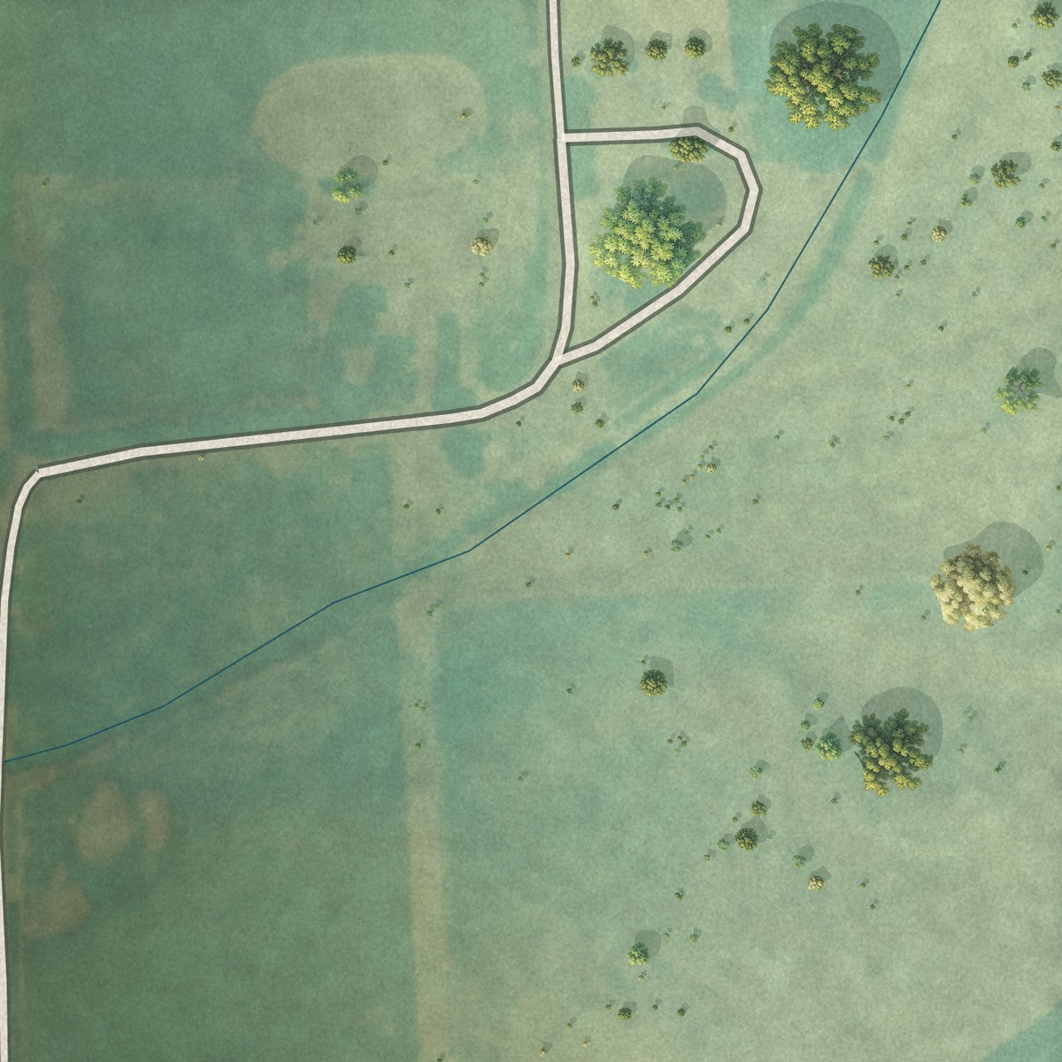 Second close-up of the map of Farmington, Washington print showing more streets and buildings