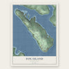Fox Island, Washington map print, the full design