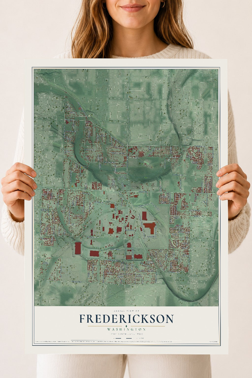 Map of Frederickson, Washington, 18 x 24 inch unframed archival matte print