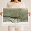 Map of Kahlotus, Washington, 12 x 18 inch unframed archival matte print