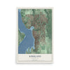 Map of Kirkland, Washington, 12 x 18 inch unframed archival matte print