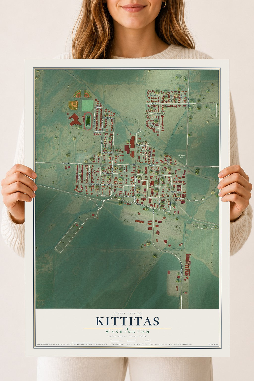 Map of Kittitas, Washington, 18 x 24 inch unframed archival matte print