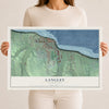 Map of Langley, Washington, 12 x 18 inch unframed archival matte print