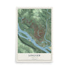 Map of Longview, Washington, 12 x 18 inch unframed archival matte print