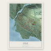 Lyle, Washington map print, the full design