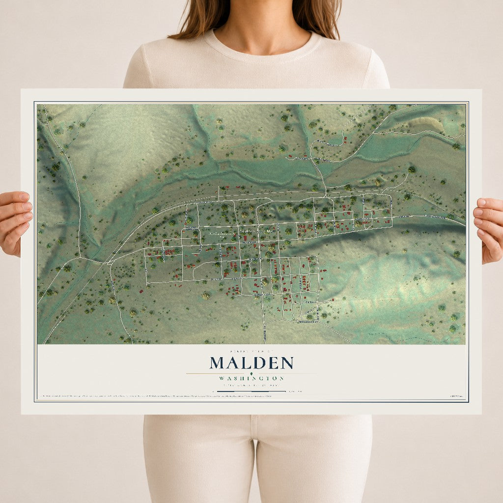 Map of Malden, Washington, 18 x 24 inch unframed archival matte print