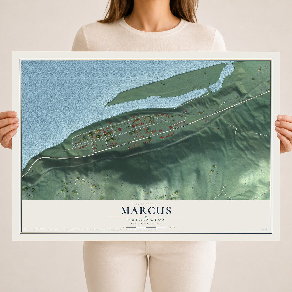 Map of Marcus, Washington, 18 x 24 inch unframed archival matte print