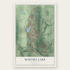 Martha Lake, Washington map print, the full design
