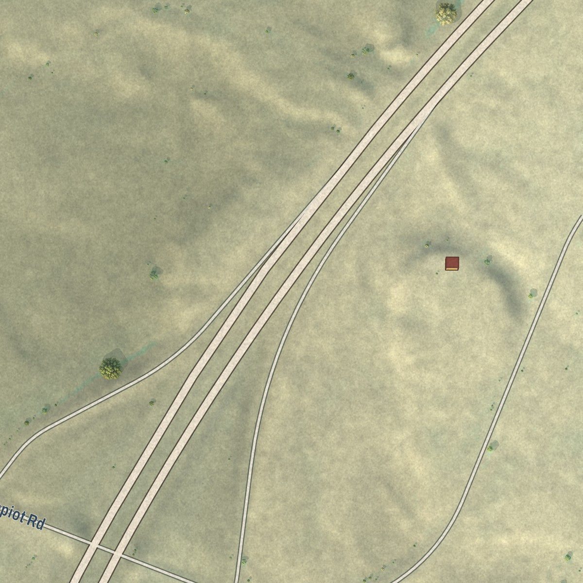 Second close-up of the map of Mesa, Washington print showing more streets and buildings
