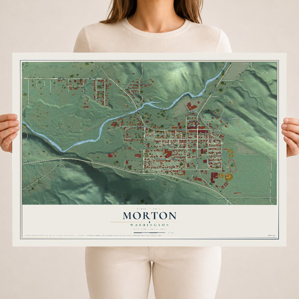 Map of Morton, Washington, 18 x 24 inch unframed archival matte print