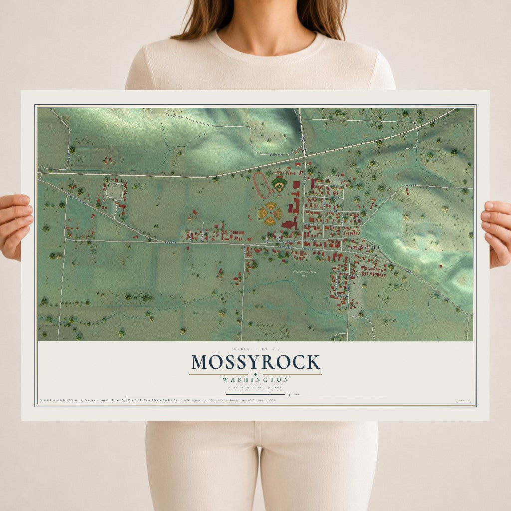 Map of Mossyrock, Washington, 18 x 24 inch unframed archival matte print